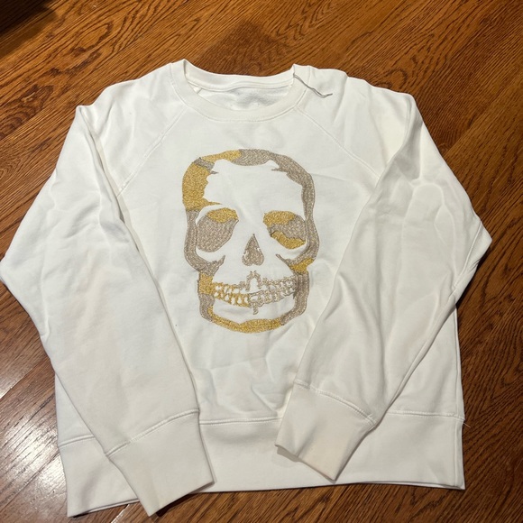 Zadig and Voltaire Upper Skull Embroidered Top M - Picture 1 of 4